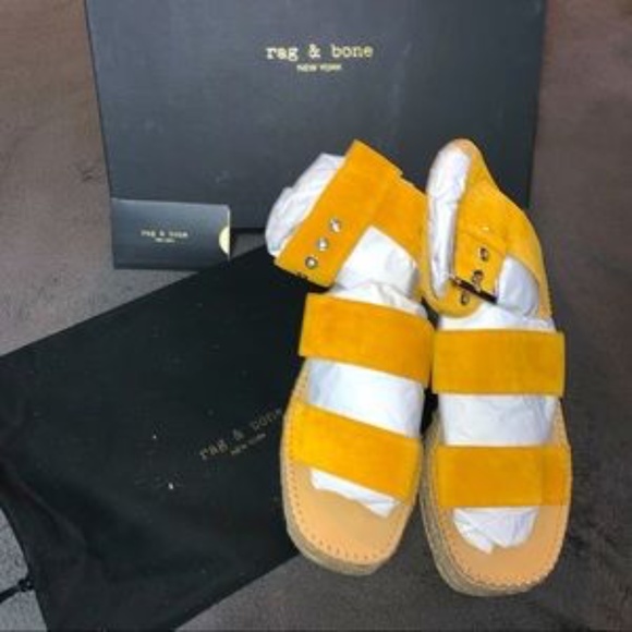Rag and Bone Tara Marigold Wedge Sandals size 7.5 NWT - Picture 4 of 6